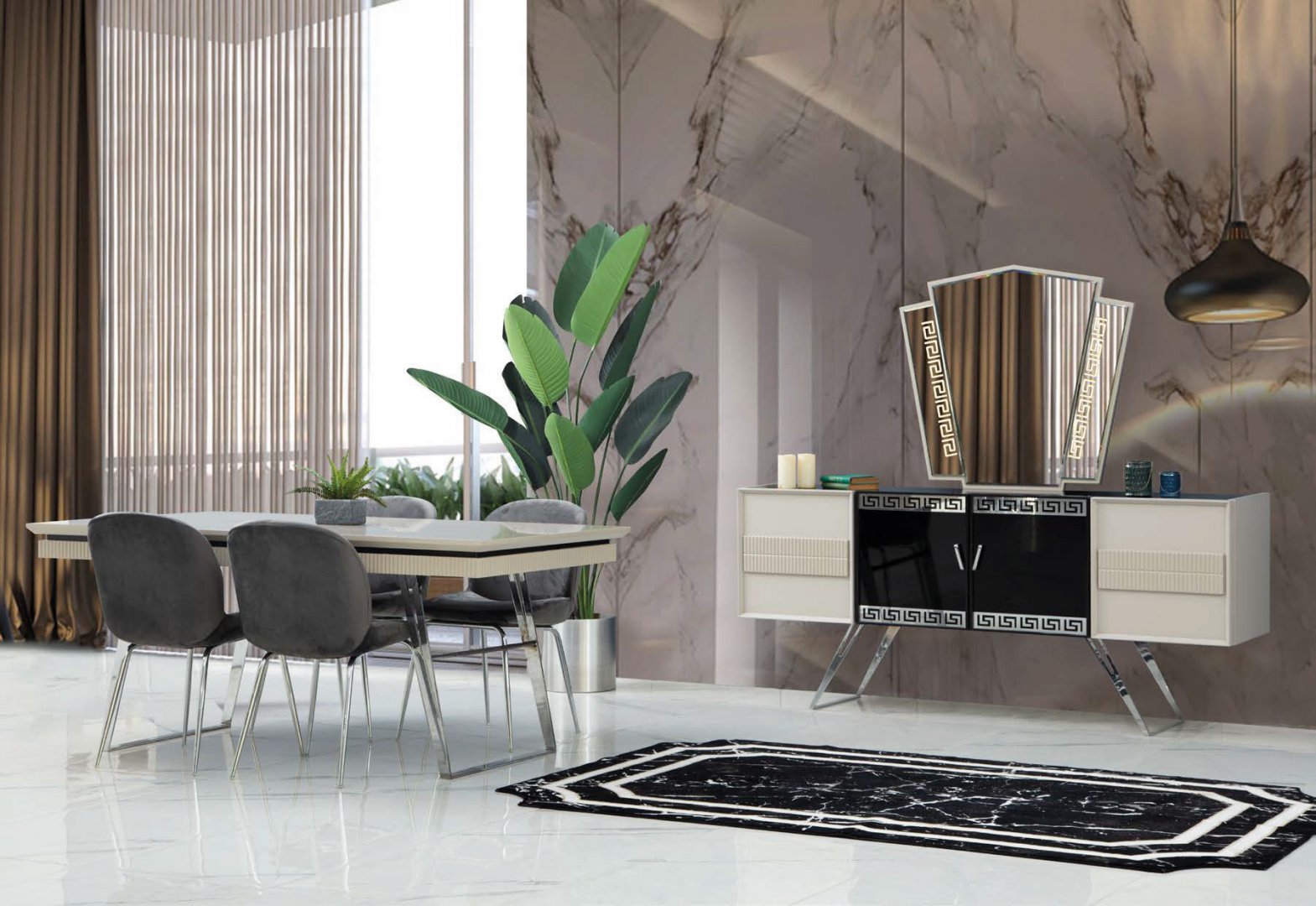Versace Modern Dining Room Set